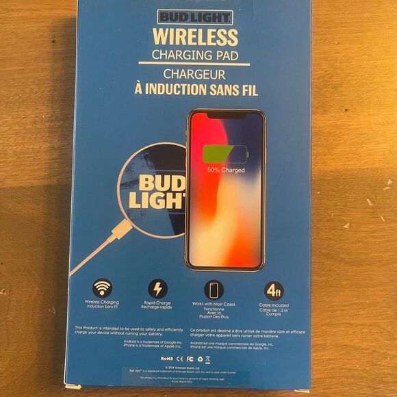 Bud Light Wireless Charging Pad for iPhone & Android Devices - Picture 2 of 4
